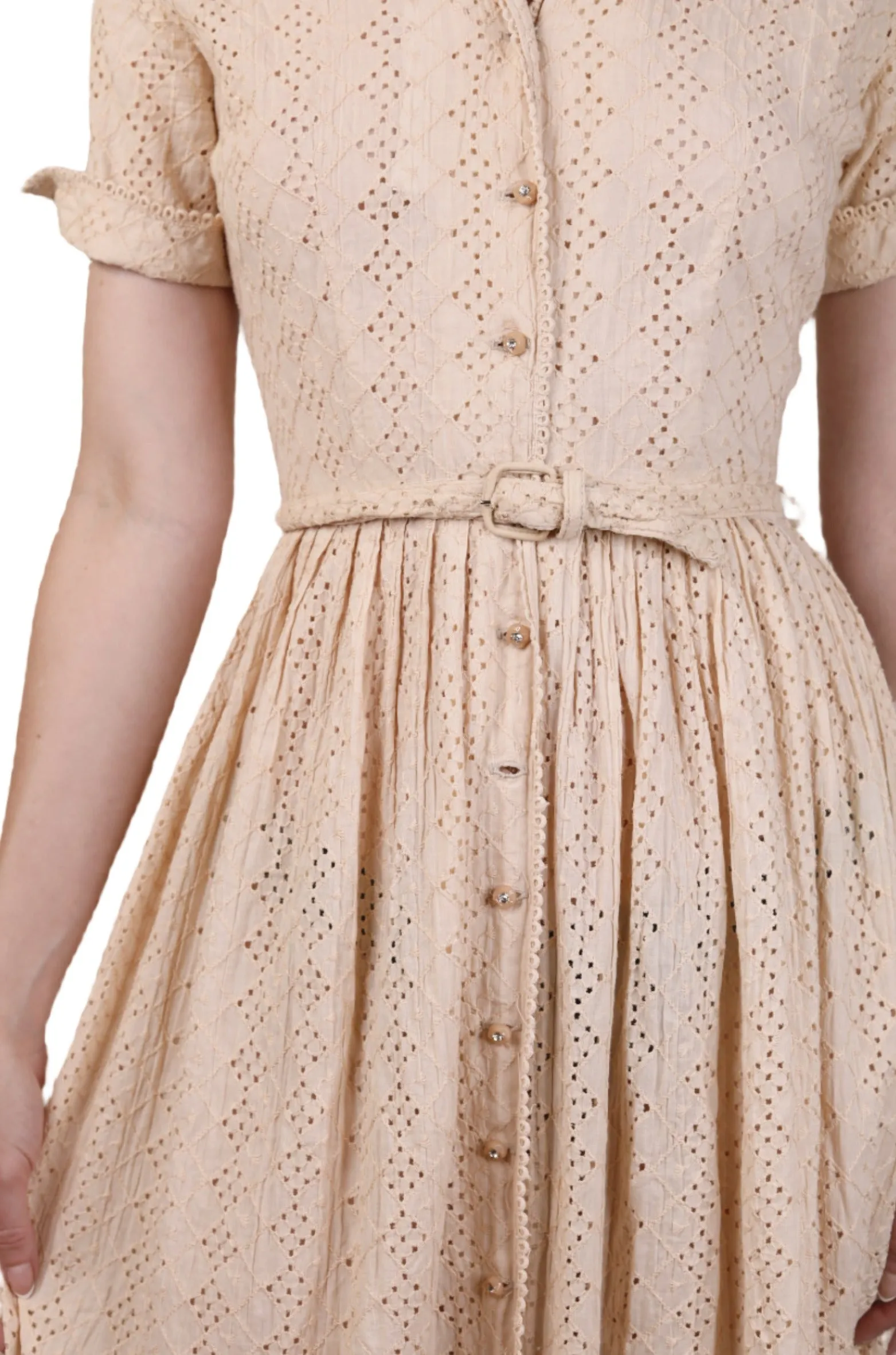 Cay Artley, Cream Cotton Day Dress 1940s