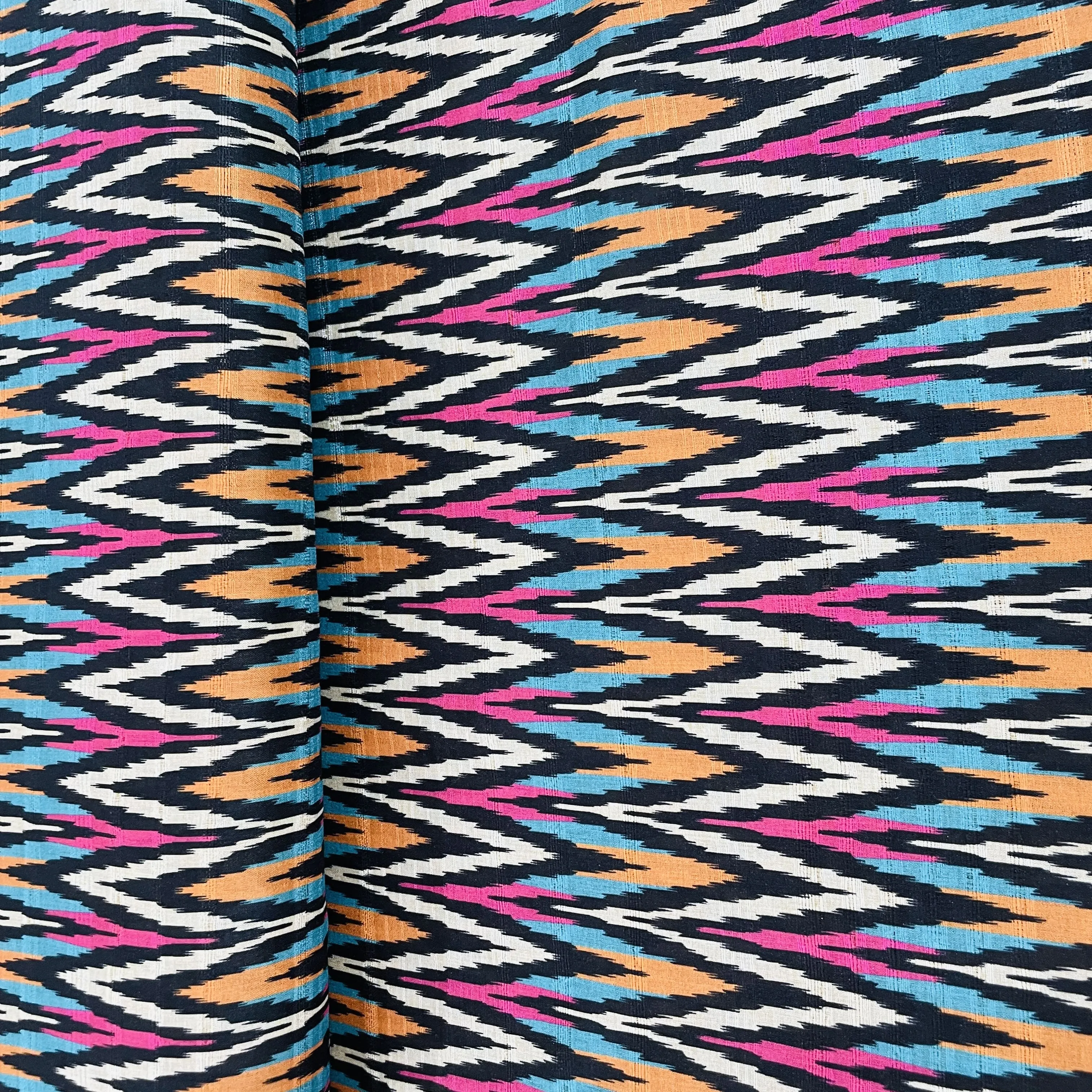 Exclusive Multicolor Ikkat Print Slub Tusser Silk