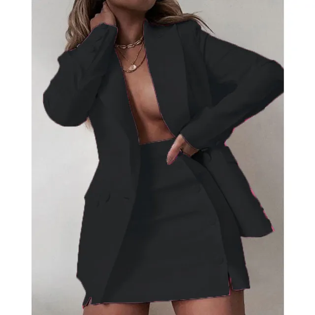 New Fashion 2 Piece Set Women Streetwear Candy Color Basic Blazer Sets Coat & Shorts Slim Suit Jacket