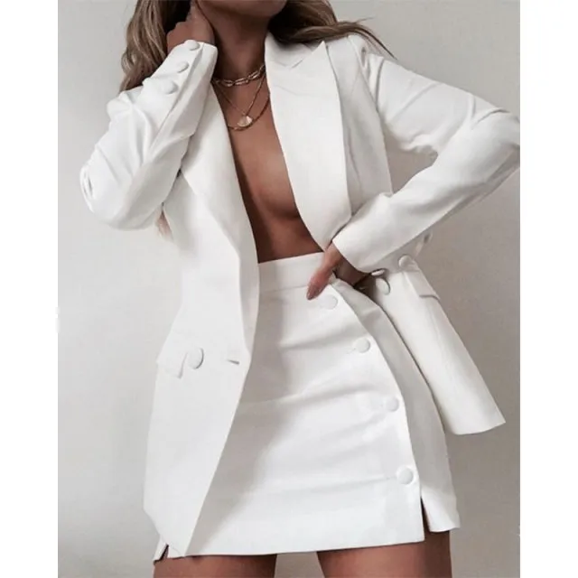New Fashion 2 Piece Set Women Streetwear Candy Color Basic Blazer Sets Coat & Shorts Slim Suit Jacket