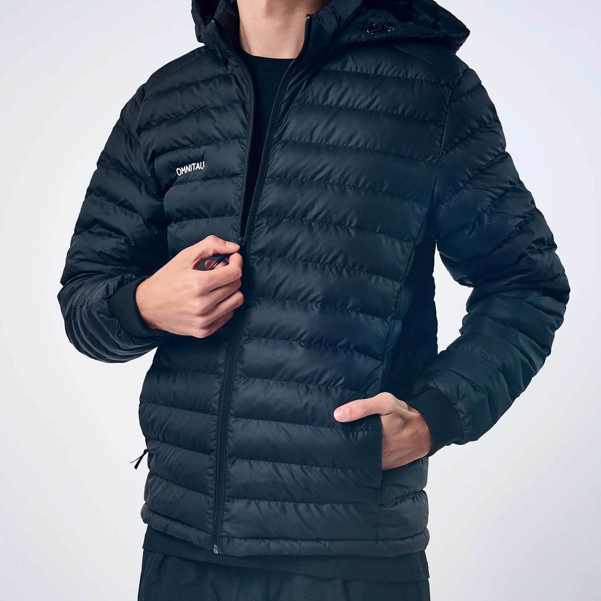 Omnitau Men's Team Sports Recycled Padded Jacket - Black