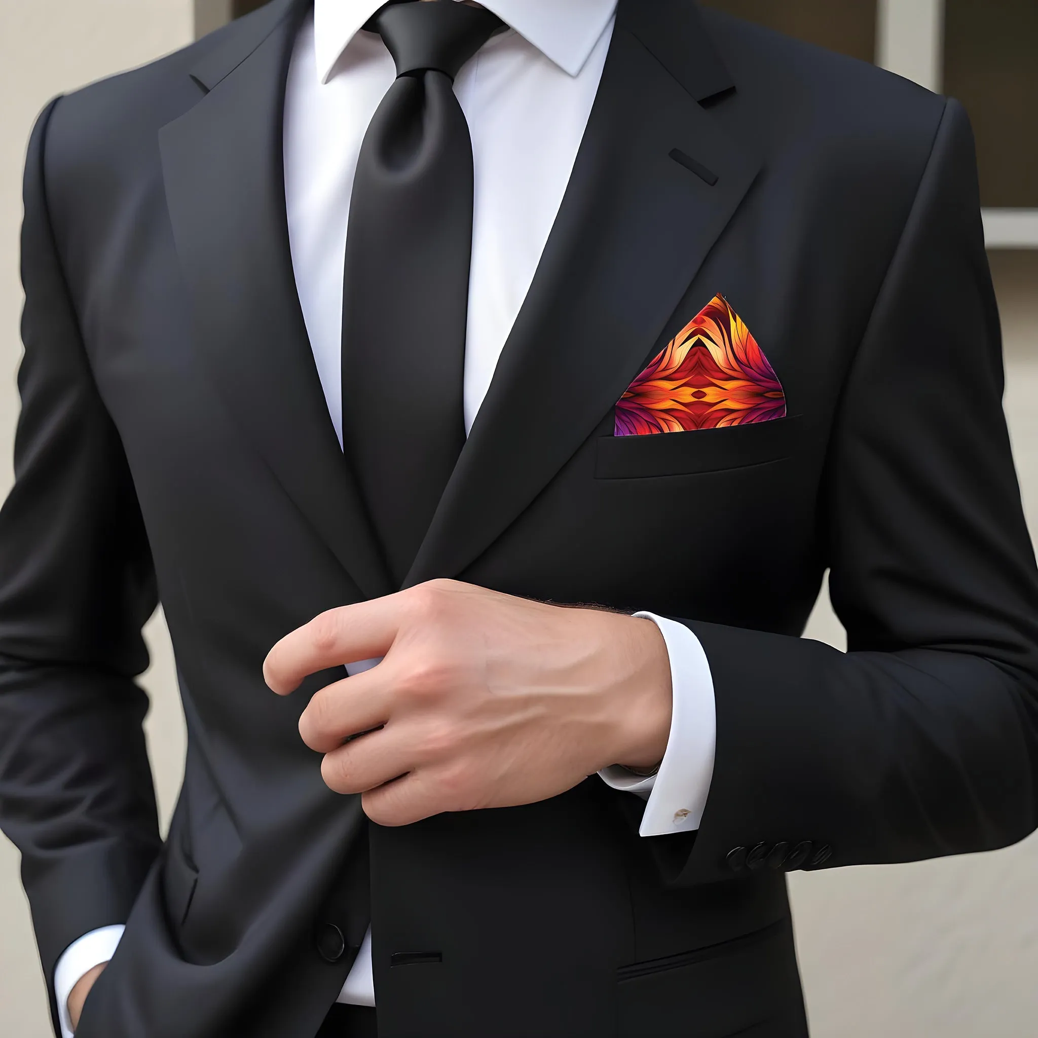 PAKISTANI BRAND POCKET SQUARE FOR MEN PREMIUM COLLECTION - NEON ABSTRACT